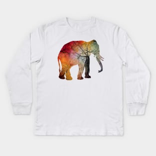 Elephant animal art #elephant Kids Long Sleeve T-Shirt